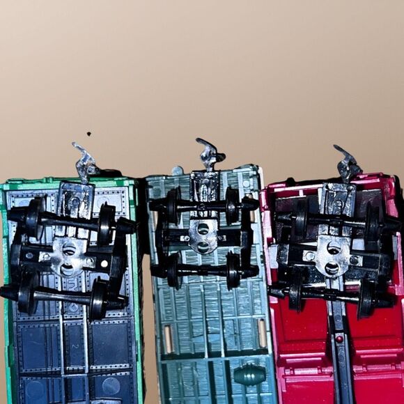 3 Vintage 1975 TYCO BN 100024 Box Car Open Bay Hopper Flat Car HO Scale Train B6 - Picture 5 of 7